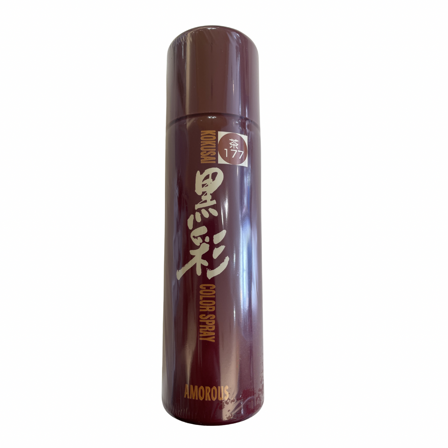【支店在庫処分品】アモロス 黒彩 ヘアカラースプレー 177 茶 135ml（93g）